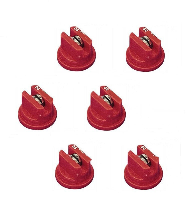 DURAFORCE Pack of 6 - TeeJet Drift Guard Flat Spray Tips Red 110° Polymer w/ SS Insert