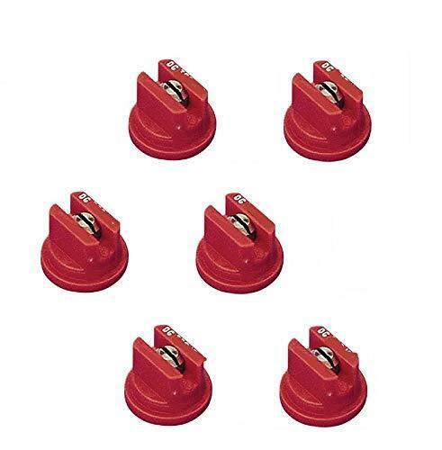 DURAFORCE Pack of 6 - TeeJet Drift Guard Flat Spray Tips Red 110° Polymer w/ SS Insert