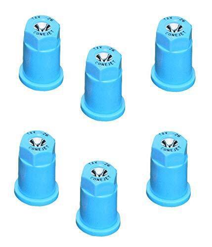 DURAFORCE Pack of 6 - TeeJet ConeJet Hollow Cone Spray Tip 0.43 GPM @ 40 PSI Visiflo Blue