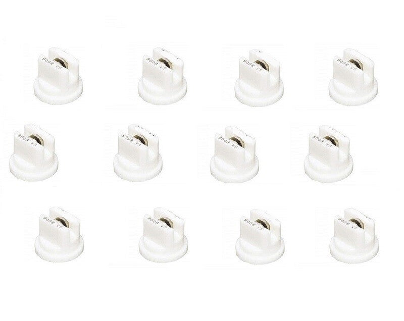 DURAFORCE Pack of 12 - TeeJet Flat Spray Tips 80° Polymer w/ SS Insert 0.8 GPM @ 40 PSI