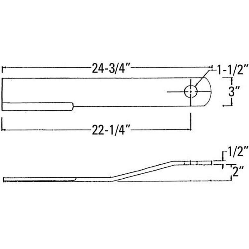 DURAFORCE 2 of Rotary Cutter Blades 24.75" x 3" x 0.5" w/ 1.5" Hole CCW USA Made 36BH
