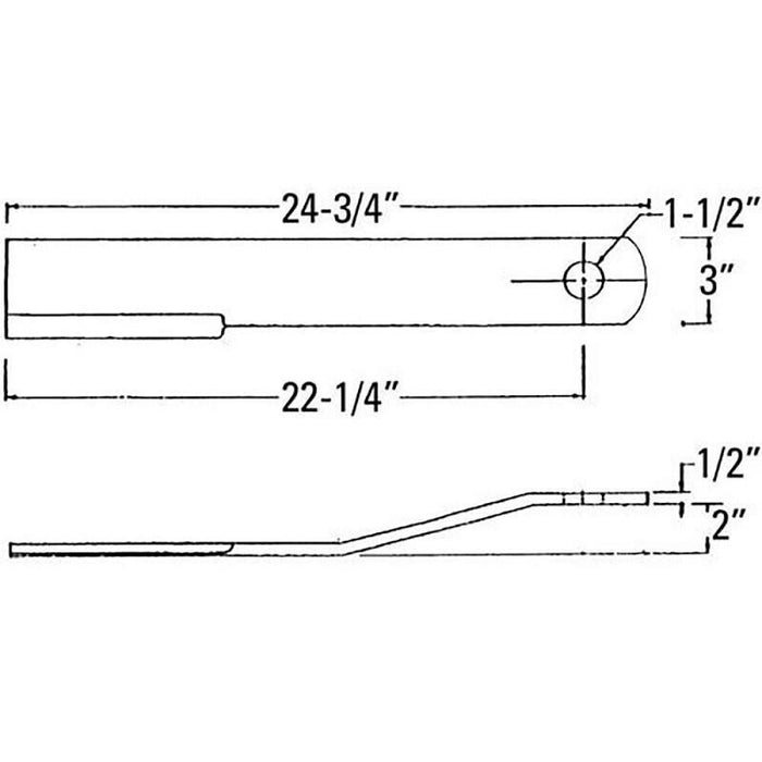 DURAFORCE 2 of Rotary Cutter Blades 24.75" x 3" x 0.5" w/ 1.5" Hole CCW USA Made 36BH