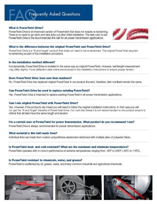 DURAFORCE 2 Meter (78.74") PowerTwist B-Belt Sleeve B/17 04090502M