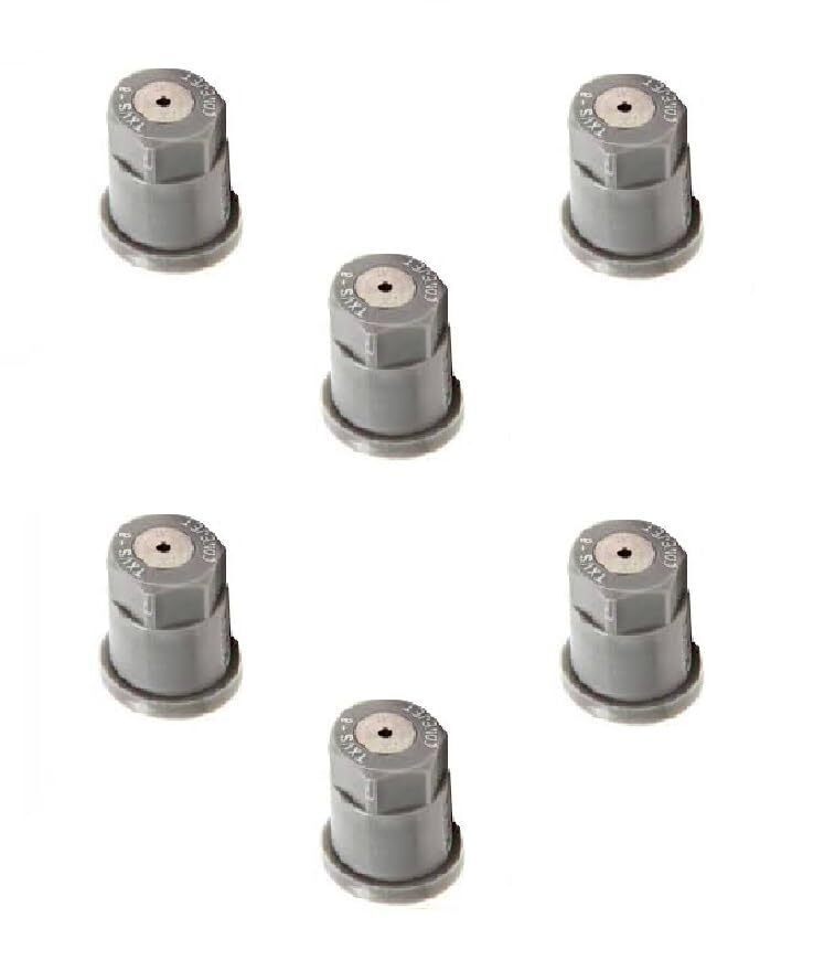 DURAFORCE Pack of 6 - TeeJet ConeJet Hollow Cone Spray Tip 0.13 GPM @ 40 PSI Visiflo Gray