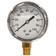 DURAFORCE Pressure Gauge 0-1000 Liquid 2-1/2" Dial SS Casing 2141GXB10000