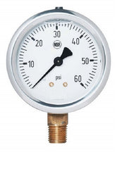 DURAFORCE Pressure Gauge 0-60 Liquid 2-1/2" Dial SS Caseing 2141GXB60