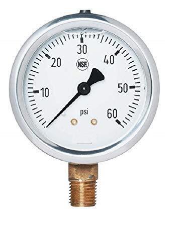 DURAFORCE Pressure Gauge 0-60 Liquid 2-1/2" Dial SS Caseing 2141GXB60
