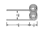 DURAFORCE Replacement For Baler Tooth 4.625" Tine x 2.375" Gap x 1.5" Coil Diameter JD1D
