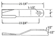 DURAFORCE 2 Replacement Woods Rotary Cutter Blade 25.25" Long x 4" x 0.5" w/ 1.5" Hole CW