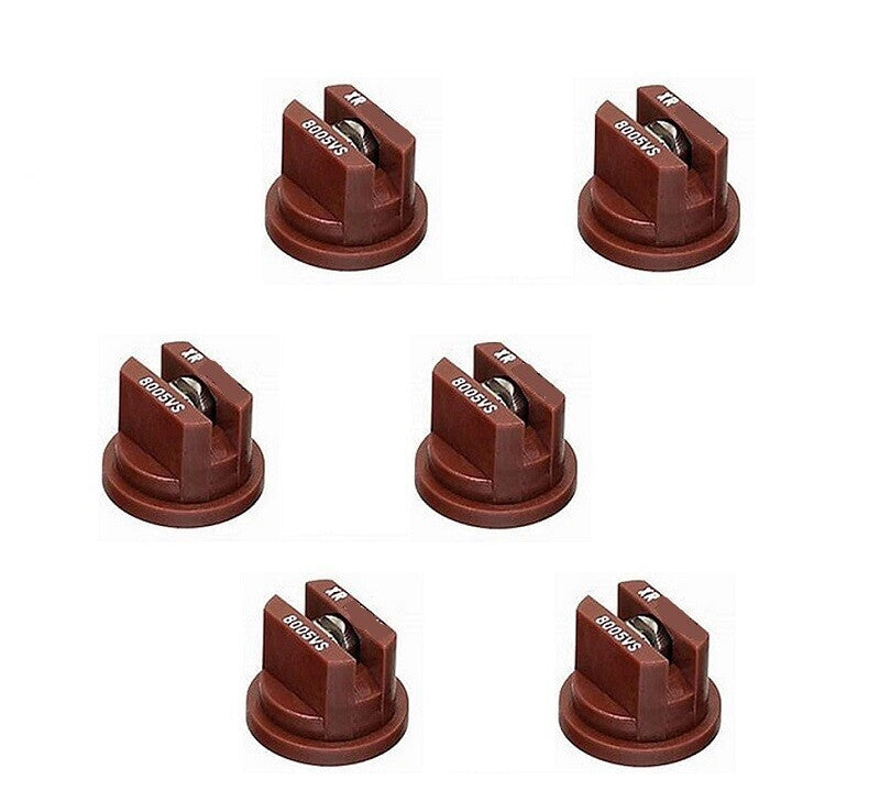 DURAFORCE Pack of 6 - TeeJet Extended Range Flat Spray Tips Brown 80° Polymer w/ SS Insert