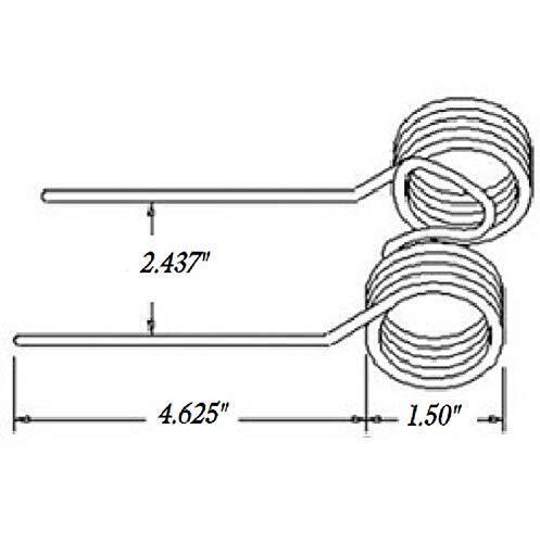 DURAFORCE Replacement Baler Tooth 4.625" Tine x 2.437" Gap x 1.5" Coil Diameter E74678