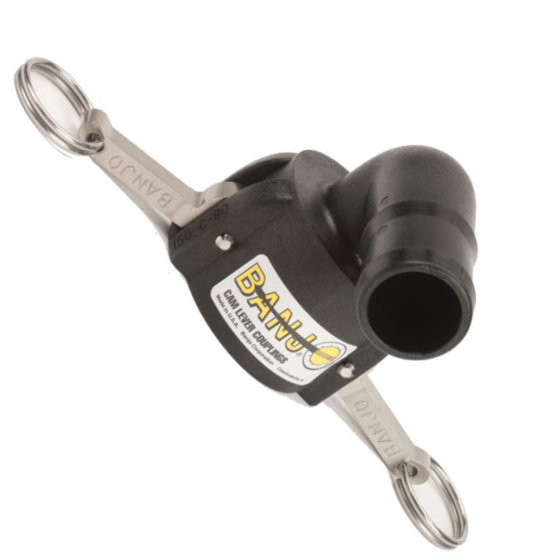 DURAFORCE 2" Banjo Poly Cam Lever Female Coupler 90° - 2" Hose Shank USA MADE 200C90