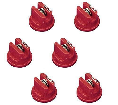 DURAFORCE Pack of 6 - TeeJet DG Even Flat Spray Tip Red 95° Polymer w/ SS Insert Visiflo
