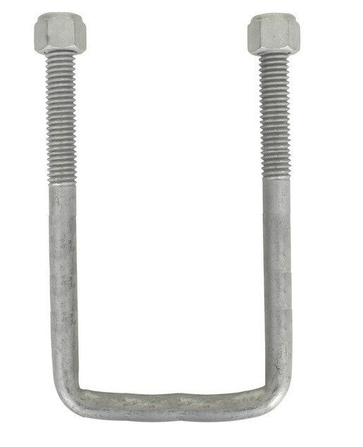 DURAFORCE Square U-Bolt 7/16" Thick x 2-1/4" ID x 5-1/2" Long w/ Zinc Plated Nuts S126