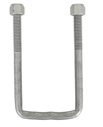 DURAFORCE Square U-Bolt 7/16" Thick x 2-1/4" ID x 5-1/2" Long w/ Zinc Plated Nuts S126