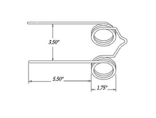 DURAFORCE Replacement For Baler Tooth 5.5" Tine x 3.5" Gap x 1.75" Coil x 0.225" Wire