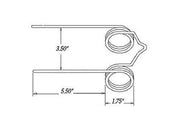 DURAFORCE Replacement For Baler Tooth 5.5" Tine x 3.5" Gap x 1.75" Coil x 0.225" Wire