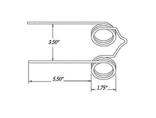 DURAFORCE Replacement For Baler Tooth 5.5" Tine x 3.5" Gap x 1.75" Coil x 0.225" Wire