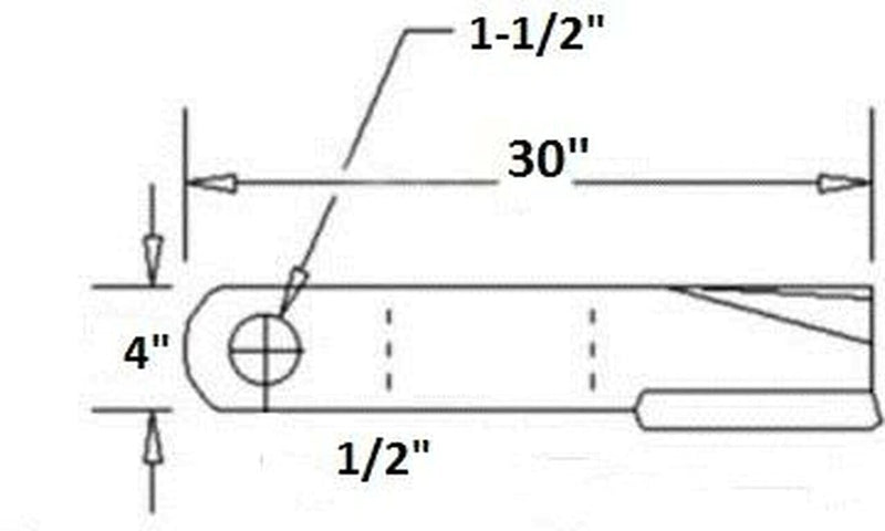 DURAFORCE 2 Replacement Woods Rotary Cutter Blade 30" Long x 4" x 0.5" w/ 1.5" Hole CCW