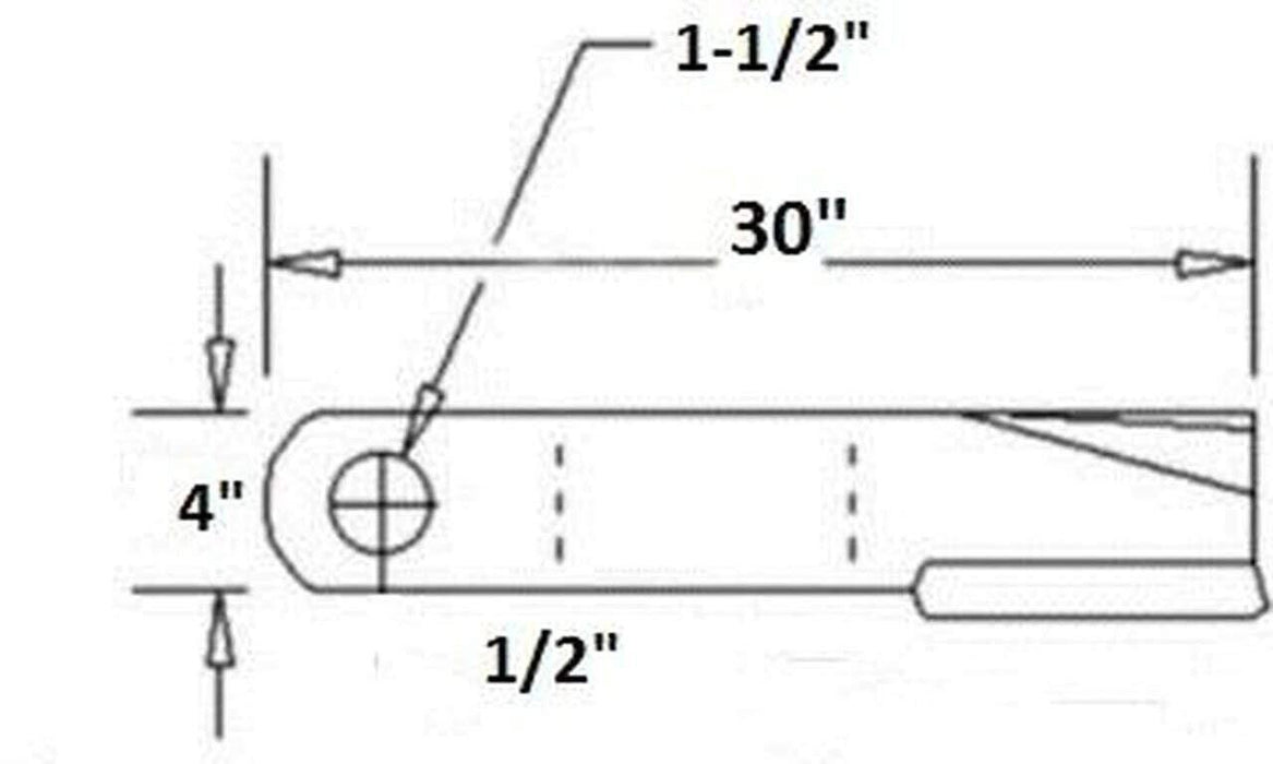 DURAFORCE 2 Replacement Woods Rotary Cutter Blade 30" Long x 4" x 0.5" w/ 1.5" Hole CCW