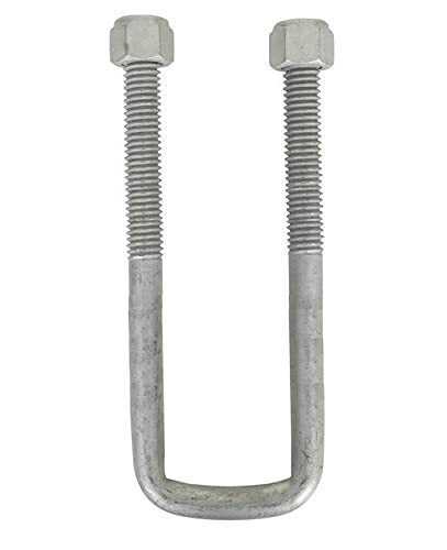 DURAFORCE Square U-Bolt 1/2" Thick x 1-3/4" ID x 6" Long w/ Zinc Plated Nuts S132