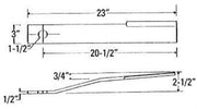 DURAFORCE Replacement Hardee Rotary Cutter Blade 23" Long x 3" x 0.5" w/ 1.5" Hole CCW C49