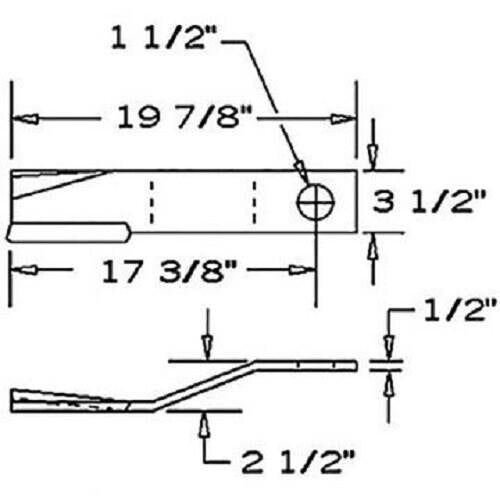 DURAFORCE 2 of Rotary Cutter Blade 20" x 3.5" x 0.5" w/1.5" Hole CCW USA MADE 753842