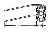 DURAFORCE Double Teeth Tedder Tines 15.375" Tines x 3.50" Gap x 2.75" Coil KT-1