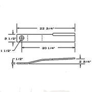 DURAFORCE Replaces Sidewinder Rotary Cutter Blade 22.75" x 3.5" x 0.5" w/ 1.5" Hole CCW