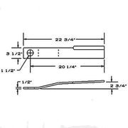 DURAFORCE Replaces Sidewinder Rotary Cutter Blade 22.75" x 3.5" x 0.5" w/ 1.5" Hole CCW