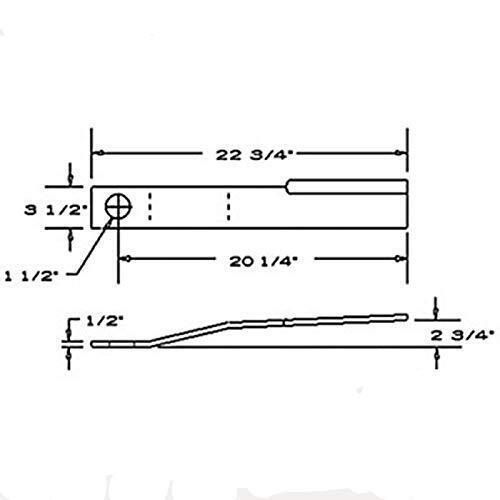 DURAFORCE Replaces Sidewinder Rotary Cutter Blade 22.75" x 3.5" x 0.5" w/ 1.5" Hole CCW