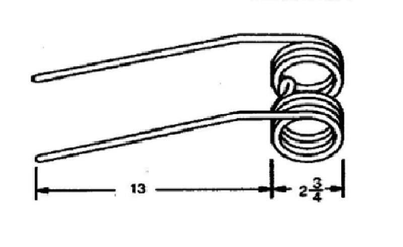 DURAFORCE 3 Double Teeth Tedder Tines 15.375" Tines x 3.50" Gap x 2.75" Coil KT-1