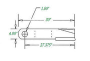 DURAFORCE 2 Replacement Woods Rotary Cutter Blade 30" Long x 4" x 0.5" w/ 1.5" Hole CW