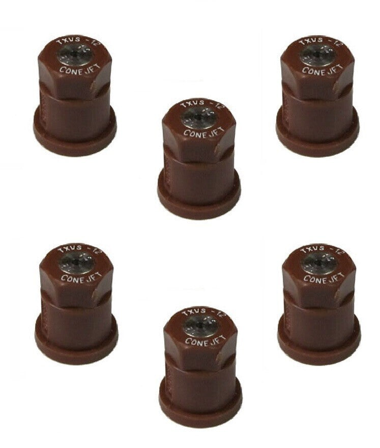 DURAFORCE Pack of 6 - TeeJet ConeJet Hollow Cone Spray Tip 0.20 GPM @ 40 PSI Visiflo Brown