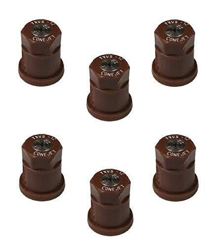 DURAFORCE Pack of 6 - TeeJet ConeJet Hollow Cone Spray Tip 0.20 GPM @ 40 PSI Visiflo Brown