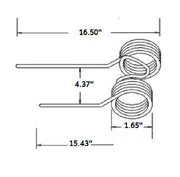 DURAFORCE 3 of Double Rake Teeth 16.5" Tine x 15.43" Tine x 1.65" Coil x 4.37" Tine Gap w/