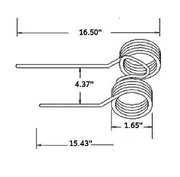 DURAFORCE 3 of Double Rake Teeth 16.5" Tine x 15.43" Tine x 1.65" Coil x 4.37" Tine Gap w/