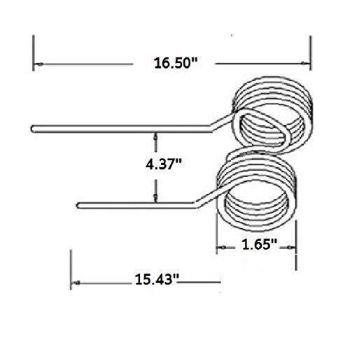 DURAFORCE 3 of Double Rake Teeth 16.5" Tine x 15.43" Tine x 1.65" Coil x 4.37" Tine Gap w/