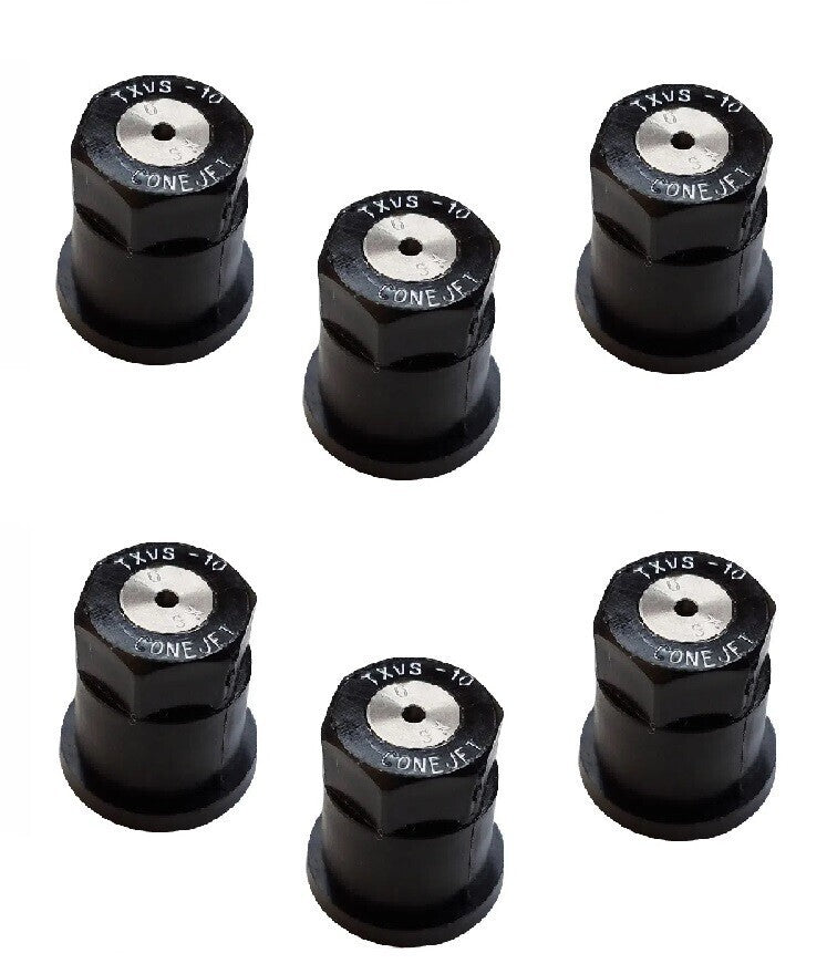 DURAFORCE Pack of 6 - TeeJet ConeJet Hollow Cone Spray Tip 0.17 GPM @ 40 PSI Visiflo Black