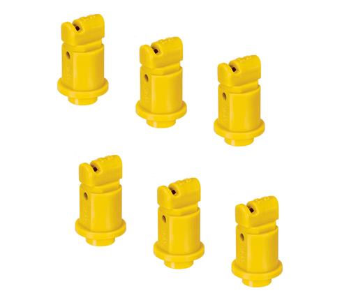 DURAFORCE Pack of 6 - TeeJet Induction Flat Spray Tips Yellow 110° Polymer Visiflo