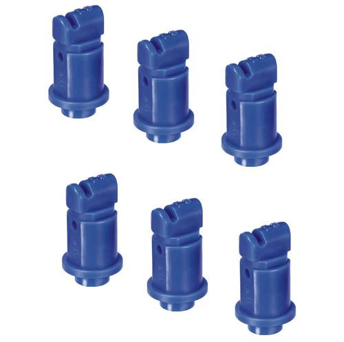 DURAFORCE Pack of 6 - TeeJet Induction Flat Spray Tips Blue 110° Polymer Visiflo