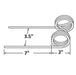 DURAFORCE 5 of Replacement Baler Teeth 7" Tine x 3.5" Gap x 2" Coil x 0.244" Wire JD-2E-1
