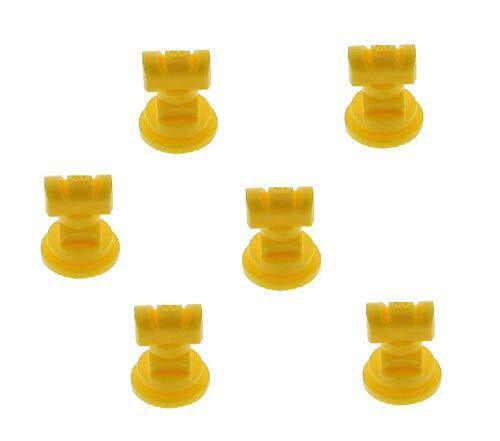 DURAFORCE Pack of 6 - TeeJet TwinJet Flat Spray Tips Yellow 110° x 2 Rated @ 0.20 GPM