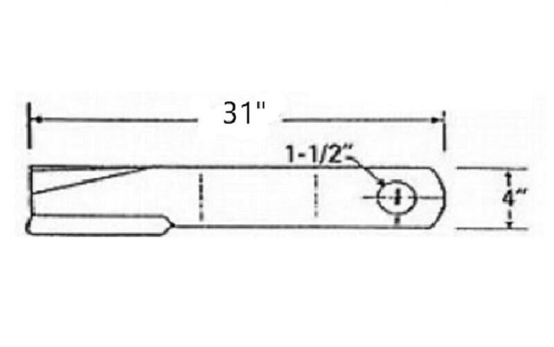 DURAFORCE 2 of Rotary Cutter Blade 30.75" x 4" x 0.5" w/ 1.5" Hole CCW USA MADE 7557BH
