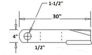 DURAFORCE Replaces Woods Rotary Cutter Blade 30" x 4" x 0.5" w/ 1.5" Hole CCW USA MADE