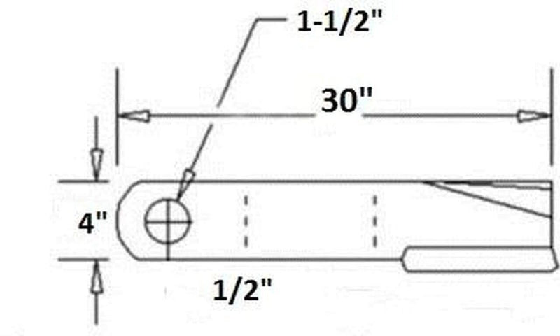 DURAFORCE Replaces Woods Rotary Cutter Blade 30" x 4" x 0.5" w/ 1.5" Hole CCW USA MADE