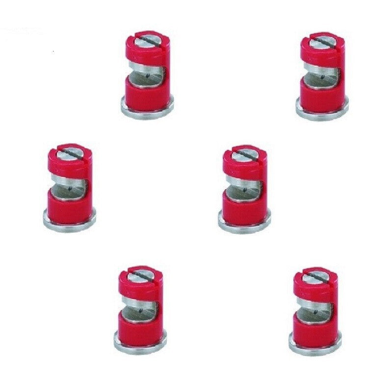 DURAFORCE Pack of 6 - TeeJet FloodJet Red SS Wide Angle Flat Spray Tips 0.4 GPM 40 PSI