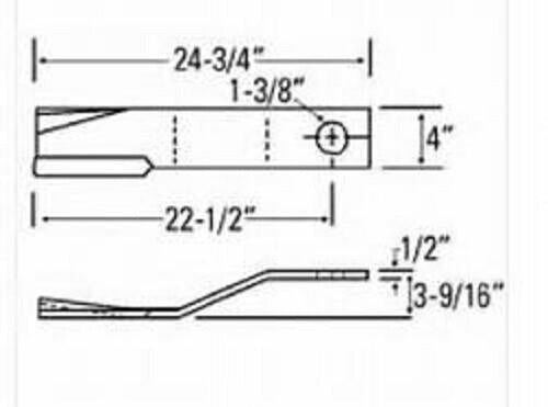 DURAFORCE Rotary Cutter Blade 24.75" x 4" x 0.5" w/ 1-3/8" Hole USA MADE 652011RF