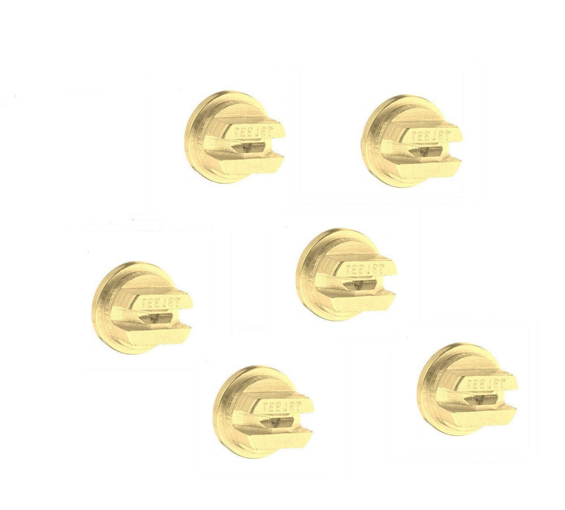 DURAFORCE Pack of 6 - TeeJet Brass Even Flat Spray Tip 80° Rated 0.15 GPM @ 40 PSI