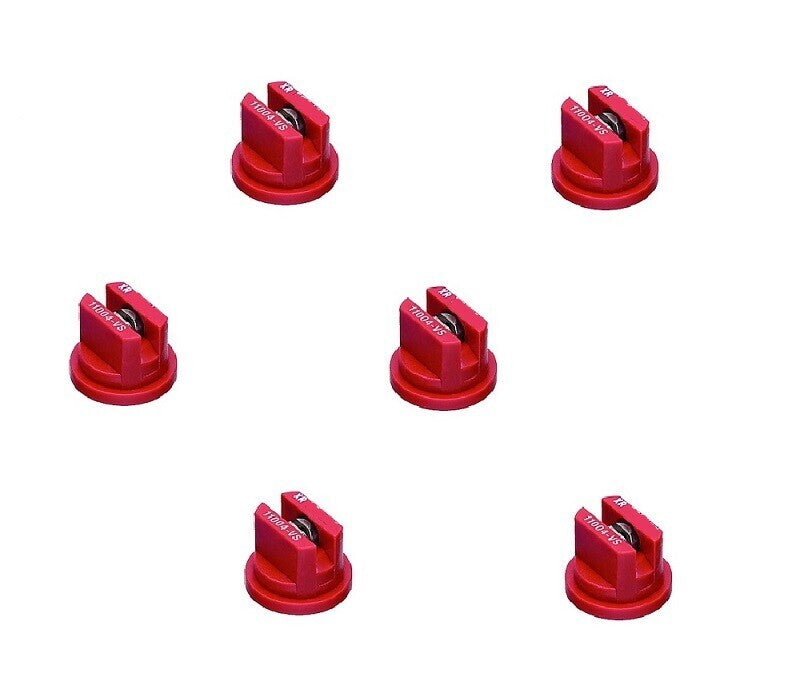 DURAFORCE Pack of 6 - TeeJet Extended Range Flat Spray Tips 110° Red 0.4 GPM @ 40 PSI